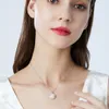 Collier de perles S925 argent Micro ensemble Zircon rond chaîne torsadée pendentif collier femmes européennes mode collier chaîne cadeau de saint valentin bijoux de fête de mariage SPC