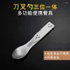 Dinnerware Sets Foldable Portable Cutlery Miniature Outdoors Travel Fork Knife Spoon Stainless Steel Camping Juego De Cubiertos Kitchen