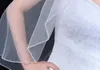 Bridal Veils TopQueen V34 Wedding Crystal Pärlad pärlkant Kort slöja med kam mjuk singel Tier Pearl Veu298V
