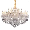 Lustres Moderne Lustre En Cristal Clair Plafond En Verre Bol Bougie Suspendus Luminaire Décoration De Mariage LED Suspension Lampe