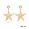 Brincos de garanhão por atacado 10 Golden Starfish Alloy Inclaid Pearl Ladies Girl Fashion Jewelry Gift 2 Cores 2022