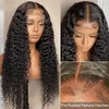 Deep Wave transparant 13x4 kant front rauw menselijk haarpruiken voor vrouwen vooraf geplukt