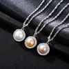 Pearl Necklace S925 Silver Micro Set Zircon Round Twisted Chain Pendant Halsband Europeiska kvinnor Fashion Collar Chain Valentine's Day Gift Wedding Party Jewelry SPC