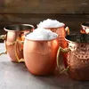 Tassen, Moscow Mule Cup, 304 Edelstahl, Hammerspitze, leichter Körper, verkupfert, schwarz plattiert, Cocktailglas