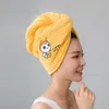Serviette pour la maison femmes serviettes de fille de salle de bain microfibre s￩chage rapide coiffure magique casqueur de douche de douche dame thyre enveloppe