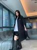 Women's Jackets designer Autumn Winter New Classic Triangle Loose Slim Lingge Cotton Cladding Warm Long Coat YOMA