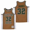 Vintage LeBron 23 32 James Movie High School Maillots de basket-ball Marbre St Vincent Mary Irish Brown Vert Noir LA CROWN ME Cousu Hip Hop Uniformes Hommes