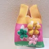 Bolsas de noite tricô de tecido feminino Bolsa de malha de malha Design de padrões de frutas bola colorida fêmeas fêmeas coreanas