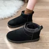 Laarzen 2022 Winter Nieuwe Warm Fur Snow Dikke Bottom Bottom Outdoor Travel groot formaat Imitatie Cowhide Cotton Shoes Botas Mujer 221215