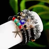 Strand Boho Glass for Women Handmade Eyes Charm Natural Stone Multi Layer Armband Bangles Trendy Jewelry