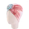 Abbigliamento etnico Moda Bambini Gradient Tie Dye Turban Hat Baby Lumaca Piatto Fiore Accessori per capelli Fascia