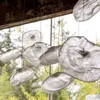 Hängslampor molndesign rökig grå glas ljus konst hängande lampa dekorativ blåst restaurang ljuskrona