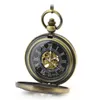 Cep Saatleri Antik Kırmızı Haç Bronz Retro Otomatik Mekanik Saat Erkekler İçi Boş Ana Zincir Saat Kolye ReloJ de Bolso Saat
