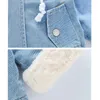 Coat Fashion Autumn Spring Winter Baby Girls Kids Children's Warm Plus Velvet Thicken Hooded Top Princess Blue High Quality