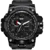 Smael Men Sports WatchesデュアルディスプレイデジタルLED電子Quartzリストウォッチ防水水泳軍事ウォッチ203E