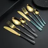 Ensembles de vaisselle 24 pièces ensemble d'argenterie avec porte-couverts couverts en acier inoxydable pour 6 personnes vaisselle cuisine vaisselle fourchette