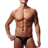 Caleçons hommes slips sous-vêtements solides mode Bikini Sexy taille basse maillots de bain lisses et Nylon doux