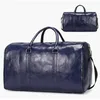 Duffel Bags Bolsa de viagem de couro grande dufffle independente grande fitness bolsa de bolsa de bagagem de ombro zíper Pu homens preto macio