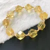 Strand Hurtowa żółty fluorytowy kamień naturalny Bracelets fasetowane koraliki kształtu dla kobiet proste, bogate, kryształowe biżuterię