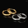 أقراط طوق Letapi Gold Silver Color Stefles Stainlist Hoops صغيرة السميكة للنساء البيان الصلب المجوهرات بالجملة