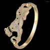 Bangle Zlxgirl luruxy marka Jet Enamel Lopard Woman biżuteria prezentów rocznicowych Perfect Cubic Zircon Gold Branslet