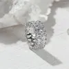 Bröllopsringar Boho Kvinnlig Big Crystal Zircon Stone Ring Luxury Fashion Silver Color Love Engagement Vintage For Women Gifts