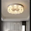 Plafonniers Lampe LED en verre moderne pour chambre à coucher Salon Étude Toit Accueil Chrome Décoration Mode Lustre Luminaire 2022