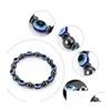 Beaded Energy Magnetic Hematite Blue Evil Eye Strands Bracelet Women Power Healthy Black Gallstone Chains Bangle For Men Drop Delive Dhzme