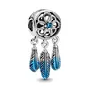 Charms Nieuwe S925 Sterling Sier kralen luxe klassieke veren kralen Diy merk hanger origineel fit Pandora Dream Catcher armband fa dhrha