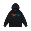 Trapstar Men's Hoodies Hoodie Full Tracksuit Rainbow Towel Embroidery Decoding Hooded Sportswear Men and Women Suit Zipper Trousers 12t6