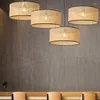 Lâmpadas pendentes de lâmpada japonesa de vime de vime de bambu Nórdico restaurante pendurado em madeira teto artesanal home el led LED Iluminação