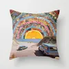 Pillow Abstract Oil Painting Landscape Throw Case Mountain Sofa Car Cover Pillowcase Office Home Bedroom Decor