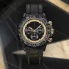 40 mm obudowa z włókna węglowego męskie zegarki 7750 wielofunkcyjny chronograf mechaniczny automatyczny ruch mężczyzn Watch Stopwatch Super Luminous Straintwatches