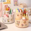 360 graders roterande penna hållare Desktop Storage Box Cute Desk Home Decoration Studenty Office Organizer Accessories