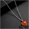 Pendentif Colliers Quartz Naturel Collier Chakra Pierre Coeur Puissance Guérison Reiki Bijoux De Mode Pour Femmes / Hommes Unisexe Drop Delivery P Dhycy