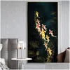 絵画koi fish feng shui carp lotus pond pond poster canvasのポスターとプリントの油絵物の壁のリビングルームの壁アートdrody4b