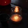 Świecane uchwyty retro dziennik chiński Chińskie Candlestick Dekoracja Dekoracja kawiarni miękka szkło z świecami tealight świec