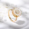 Wedding Rings Anti-stress Ring For Women Can Rotating Daisy Anxiety Relief Opening Relieve Stress Jewelry Friend Gift