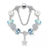 Bracelets de charme 16 à 21 cm Bracelet en cristal bleu clair Oriental Cherry Charms Perles Fit Bracelet Serpent Chaîne DIY Accessoires Bijoux A Dhjwl