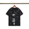 Men's Fashion Designer Cotton Cord t Shirts Luxury Cotton Loose T-shirts Casual Summer Short Sleeves Oil Painting Black Back 241U