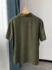 Camicette da donna Camicetta verde militare in seta da donna 2022 Colletto rovesciato Bottoni semiaperti Abbigliamento da ufficio morbido da donna Camicia e top a maniche corte