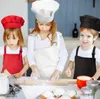 Personalizzabile stampabile LOGO Set grembiule da cuoco per bambini Vita da cucina 12 colori Grembiuli per bambini con cappelli da cuoco per dipingere Cucinare Cottura ss1222