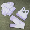 Active Sets 2022 4XL Plus Size 3 pezzi Donna senza cuciture Tuta sportiva Giacca con zip Allenamento Yoga Set