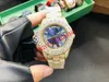 Zy Factory TopSelling Quality Watch Men armbandsur 43mm13mm 228235 SAPPHIRE Automatisk mekanisk Platinum Full Diamond Mens Luminescent klockor