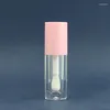 Botellas de almacenamiento 6 ml Barra de cepillo grande Tubo de brillo de labios redondo Esmalte de lápiz labial Botella vacía Envase cosmético Envase de brillo de labios de plástico transparente