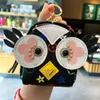 Party Favor Cute Old Flower Owl Coin Purse Creative Cartoon Mini Bag Car Keychain Par Väskor Small Pendant6698640