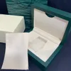 Factory Watch Boxes Fornecedor Marca de luxo Green Wooden Watch Box for Rolex Papers Cartão Casos de Pedra de Pedra de Pulse