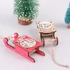 Christmas Decorations Wooden Sleigh Combination Pendant Gift Tree Decoration Small Decor