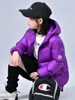 OC 57M790 COUSSIN Girl Winter Down Coat Chaqueta de longitud media Suelta a prueba de agua Con capucha Keep warm zipper Flores de dibujos animados