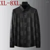 Męskie koszule 8xl 7xl 6xl 6xl Autumn w stylu Anglii Koszulka Plaid Men Men Brand Odzież Najwyższa jakość Business Mens Lose Chemise Homme